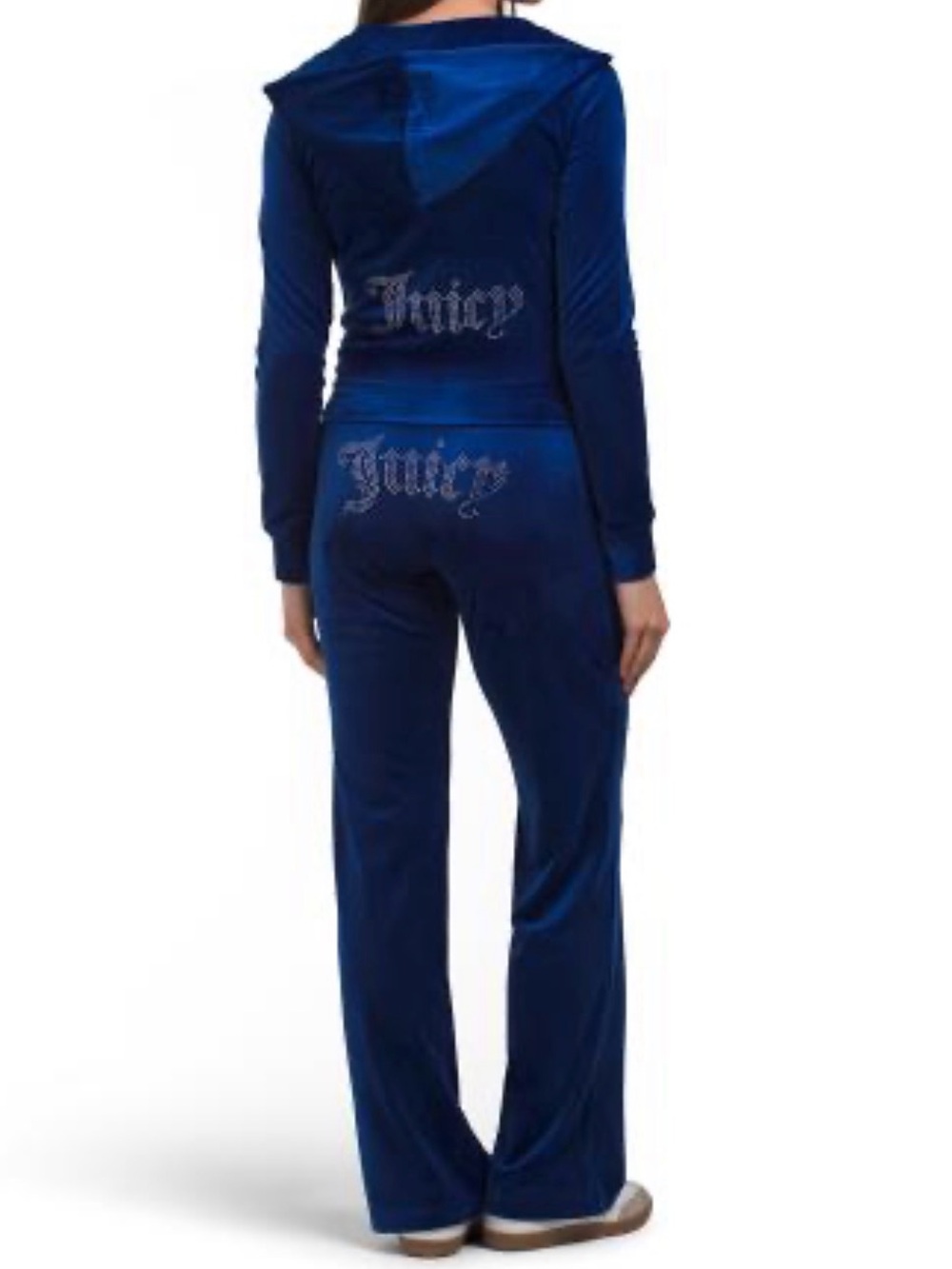 JUICY COUTURE MASCOT ROYAL BLUE BLING RHINESTONE VELOUR TRACKSUIT SWEATSUIT NWT